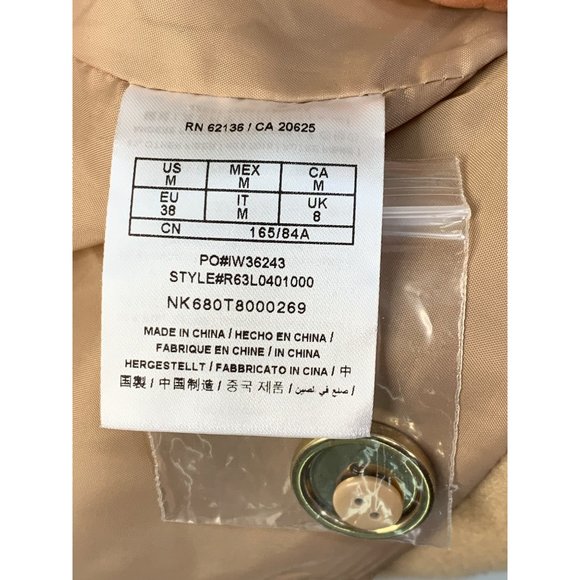 G by Guess Medium Beige Belted Single Breast Overcoat Shawl Collar EUC 6184 - Picture 10 of 13